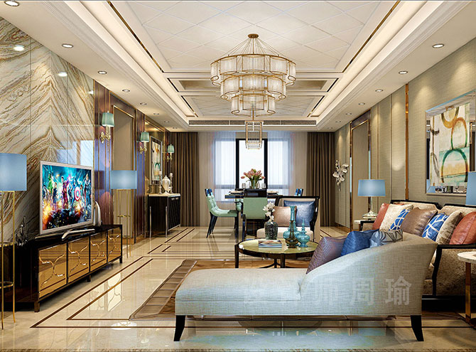 黄色视频透鸡巴世纪江尚三室两厅168平装修设计效果欣赏